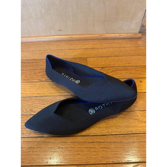 Rothy's The Point flax birdside BLACK flat shoe size 10.5 (sh1000 - Picture 1 of 2
